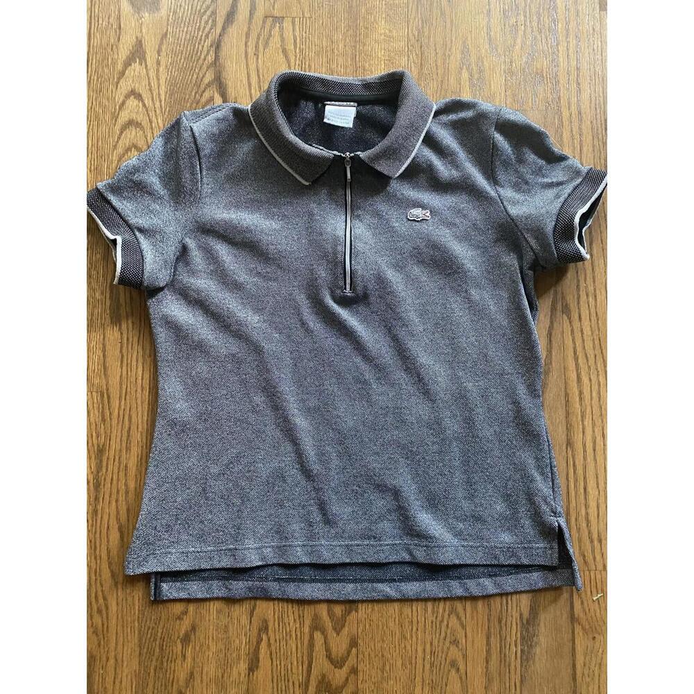 Lacoste Women Metallic Gray Techno Polo By Tom Dixon Size 44 (see measurements)